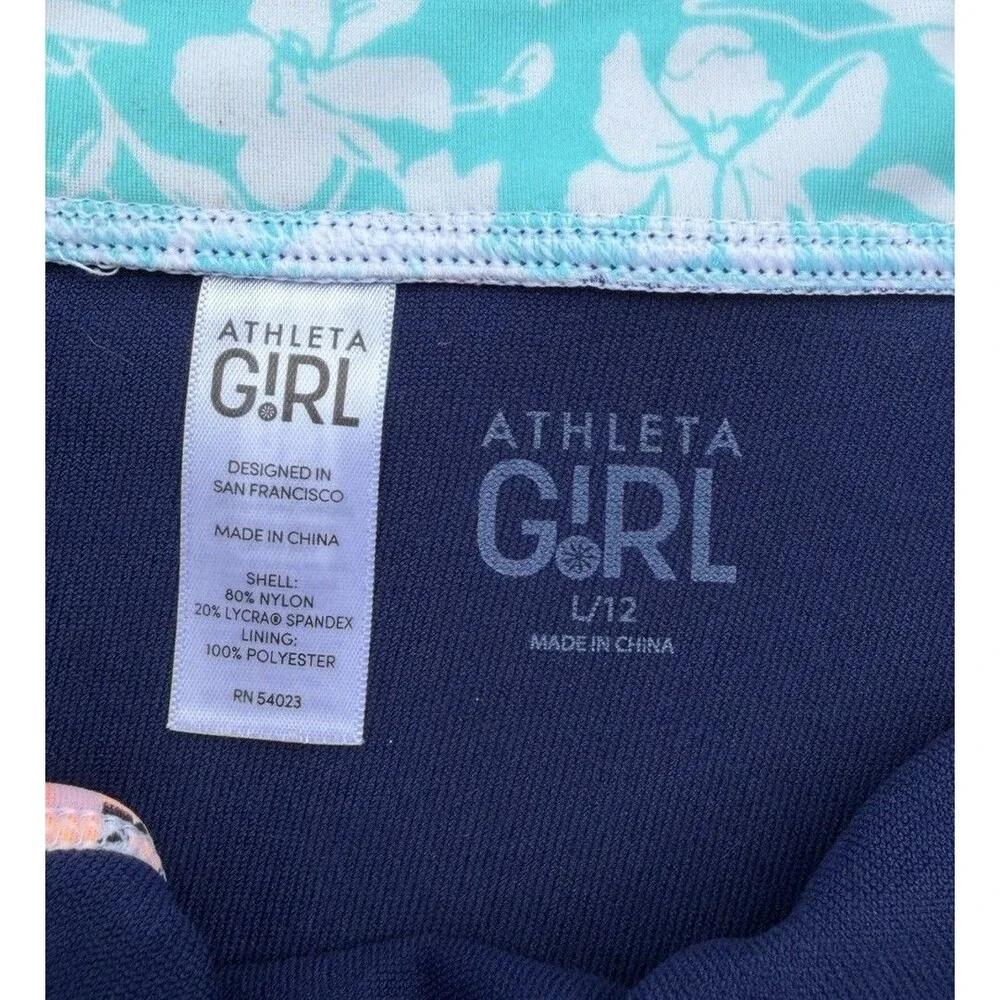Athleta Girl 3 PC SS Top, Bottoms Bikini W/ Rashguard Swim Suit Size Large 12